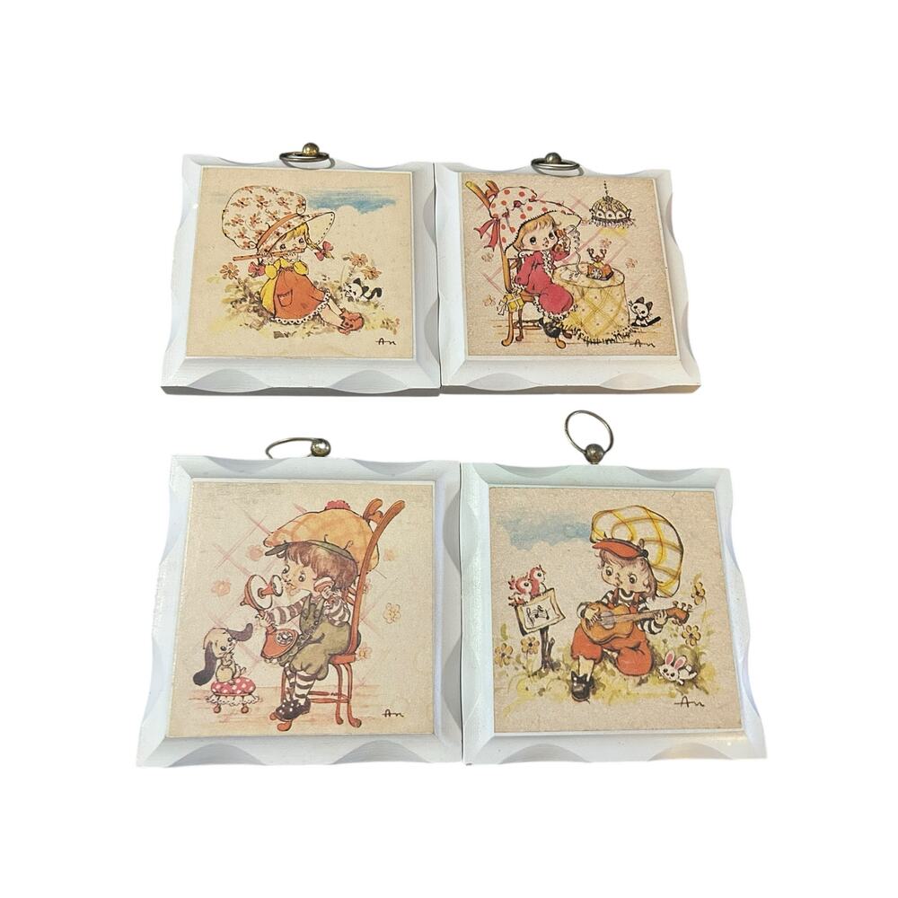 Vintage Homco Plaques Set of 4